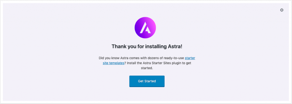 Install & activate Astra theme plugins to start designing your free e-commerce website