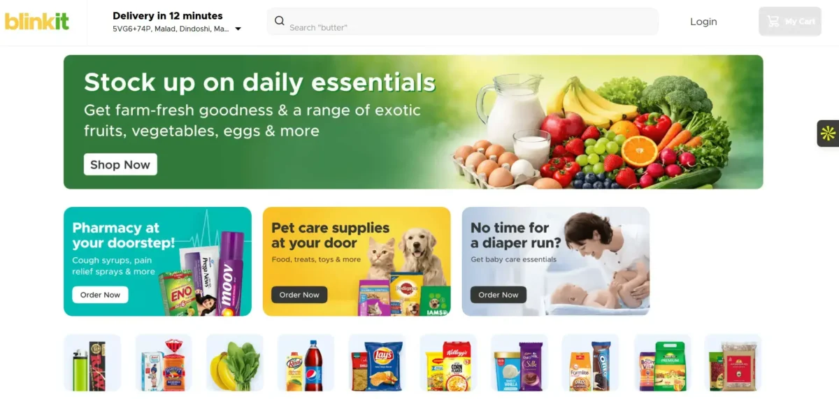 Blinkit homepage