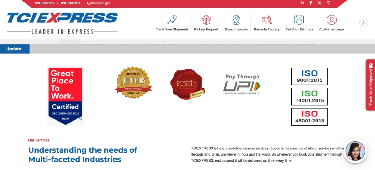 Transport Corporation of India Homepage