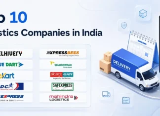 top 10 logistics companies in India 2026 featured image having all logistics companies logo in the image