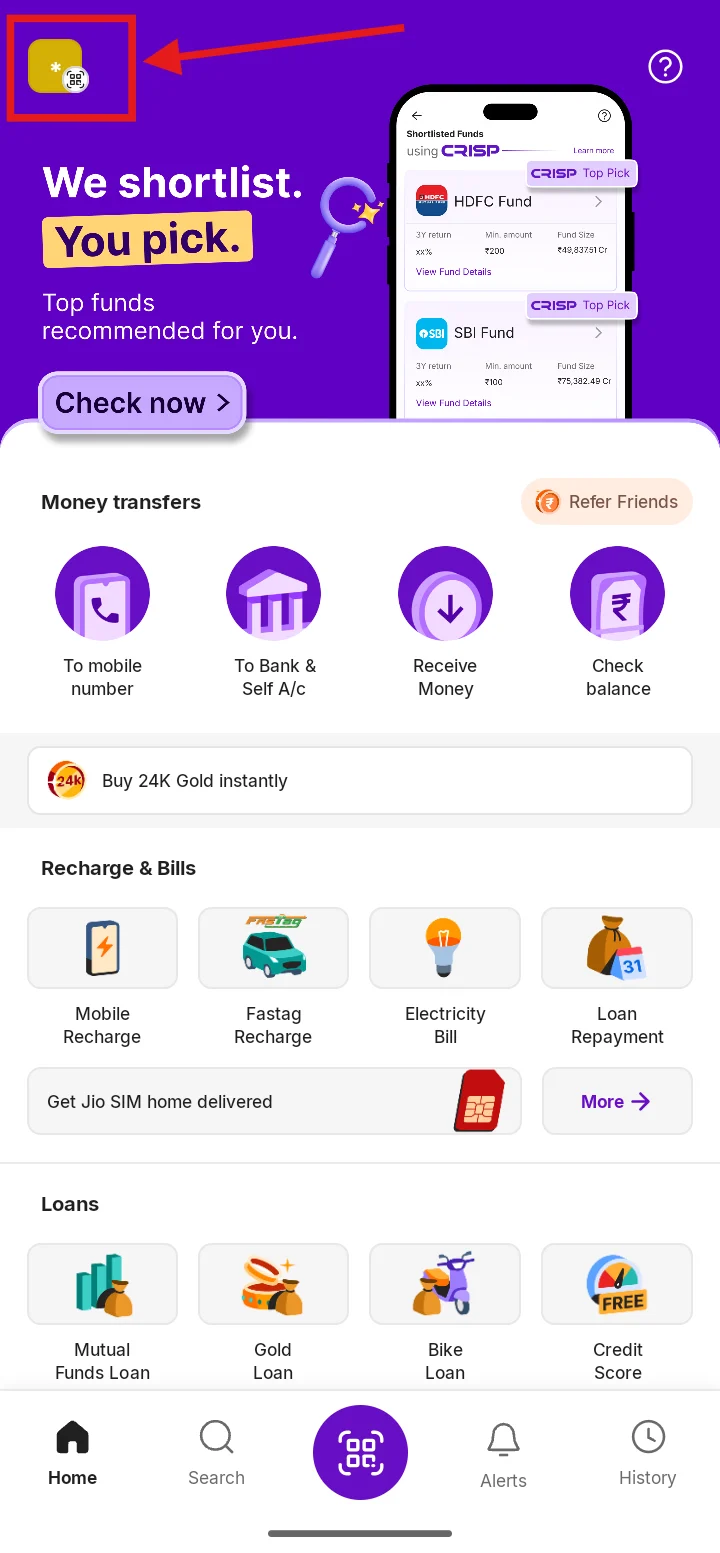 phonepay homepage screen