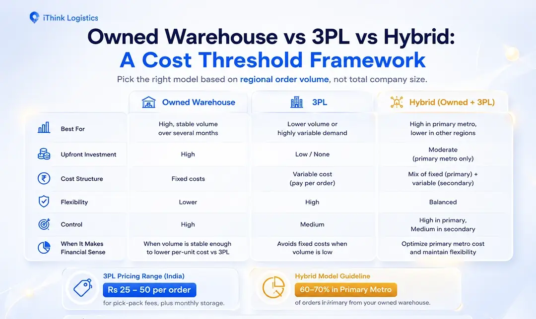 Owned Warehouse vs 3PL vs Hybrid A Cost Threshold Framework